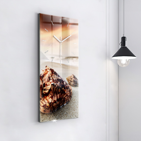 Reloj de cristal vertical Concha en la playa - espejomat.es
