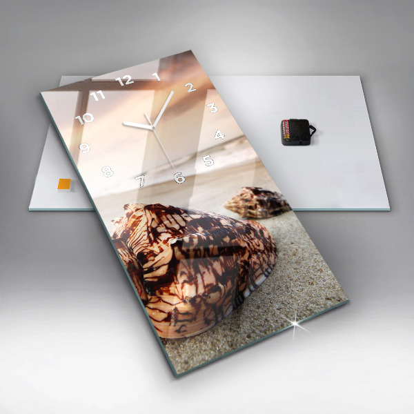 Reloj de cristal vertical Concha en la playa - espejomat.es