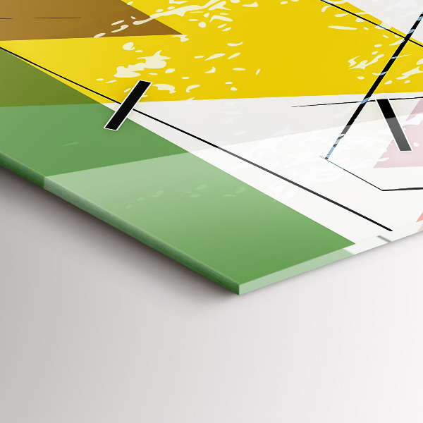 Reloj de cristal vertical Triángulos patrón geométrico - espejomat.es