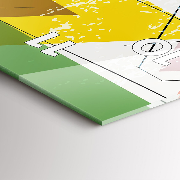 Reloj de cristal vertical Triángulos patrón geométrico - espejomat.es