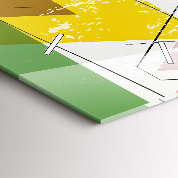 Reloj de cristal vertical Triángulos patrón geométrico - espejomat.es