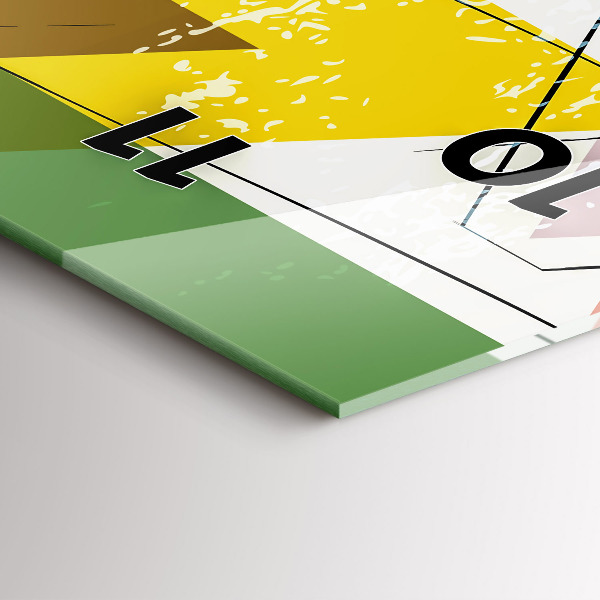 Reloj de cristal vertical Triángulos patrón geométrico - espejomat.es