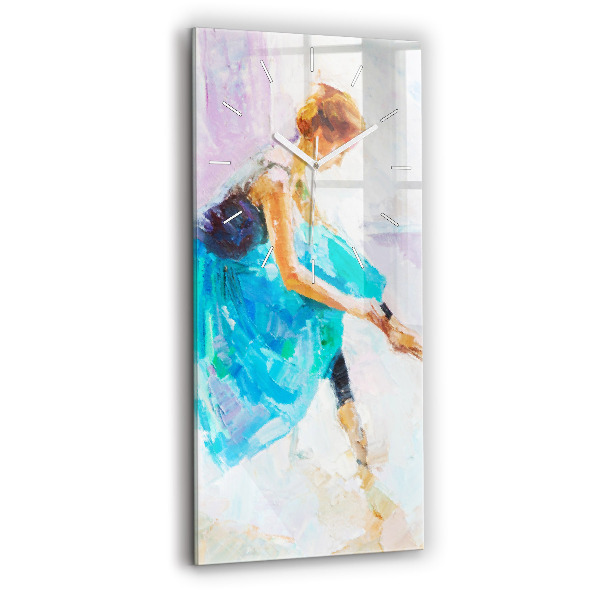 Reloj de cristal vertical Preparación de una bailarina - espejomat.es