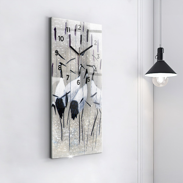 Reloj vertical Grullas en los juncos - espejomat.es