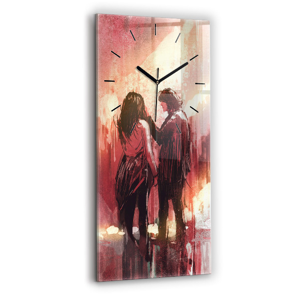 Reloj de vidrio vertical Pareja de jóvenes enamorados - espejomat.es