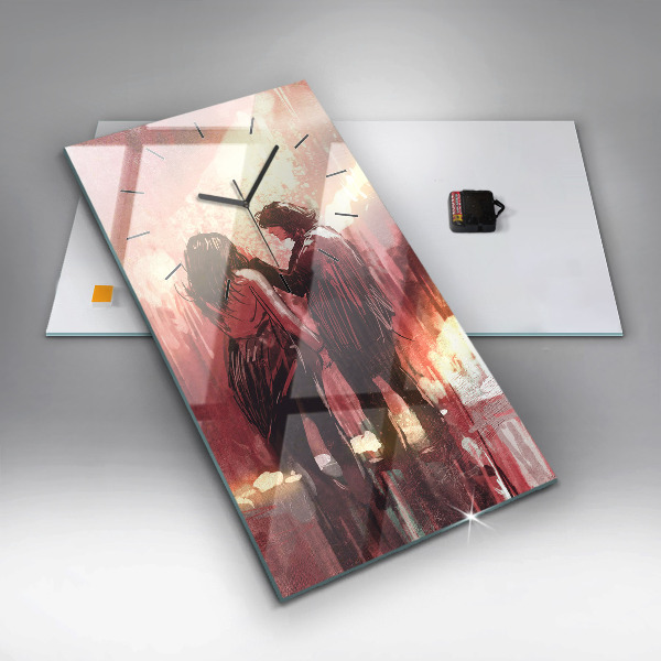 Reloj de vidrio vertical Pareja de jóvenes enamorados - espejomat.es