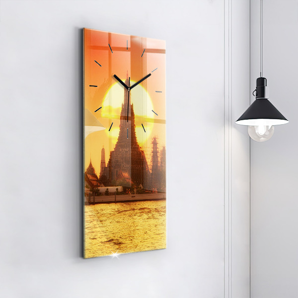 Reloj de vidrio vertical Wat arun Bangkok Tailandia - espejomat.es