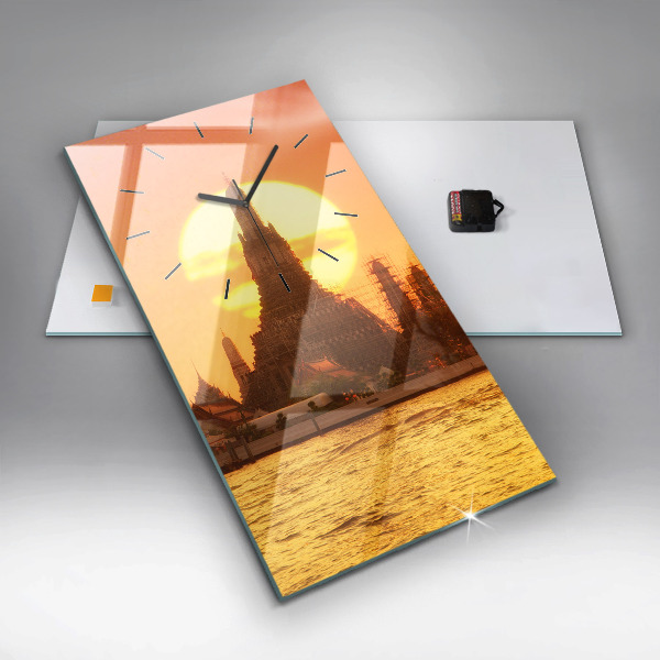 Reloj de vidrio vertical Wat arun Bangkok Tailandia - espejomat.es