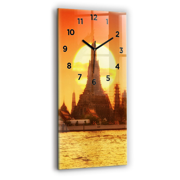 Reloj de vidrio vertical Wat arun Bangkok Tailandia - espejomat.es