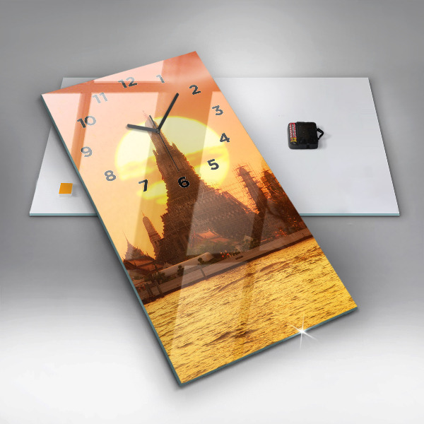 Reloj de vidrio vertical Wat arun Bangkok Tailandia - espejomat.es