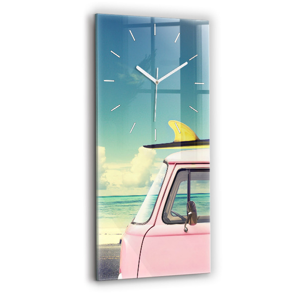 Reloj vertical Coche con tabla de surf - espejomat.es