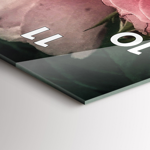 Reloj de cristal vertical Ramo de rosas rosas - espejomat.es