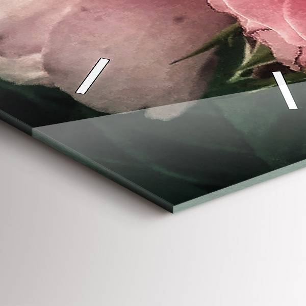 Reloj de cristal vertical Ramo de rosas rosas - espejomat.es