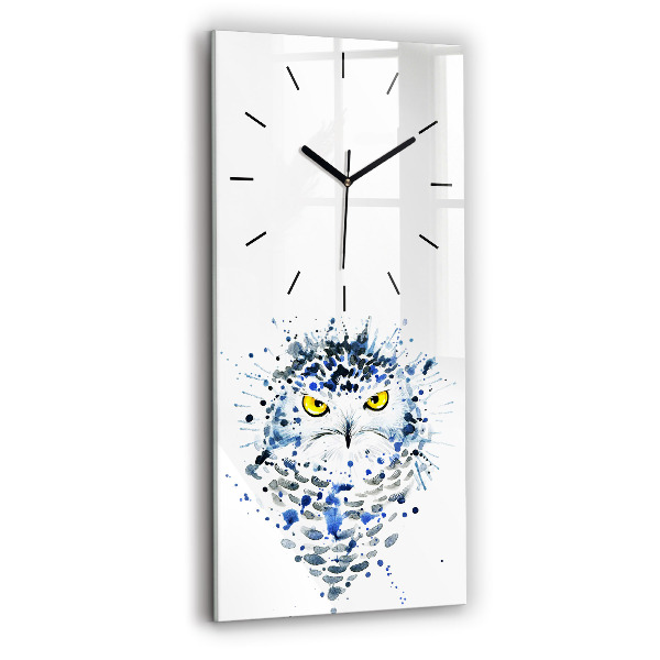 Reloj de cristal vertical Mirada de búho - espejomat.es