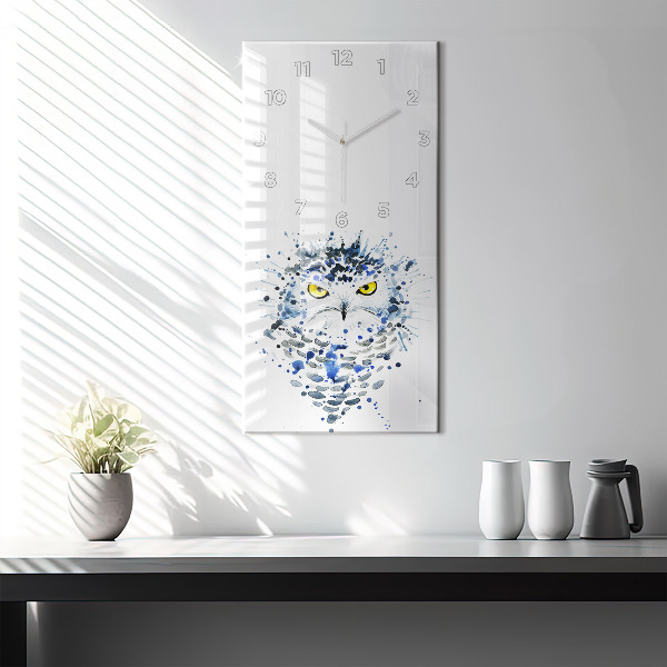 Reloj de cristal vertical Mirada de búho - espejomat.es