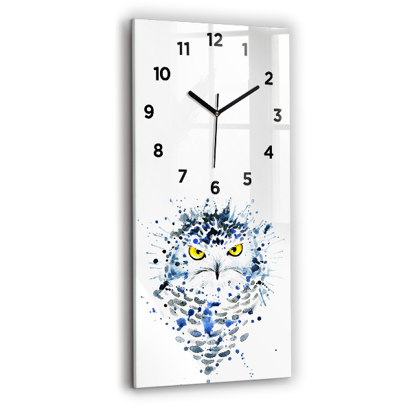 Reloj de cristal vertical Mirada de búho - espejomat.es
