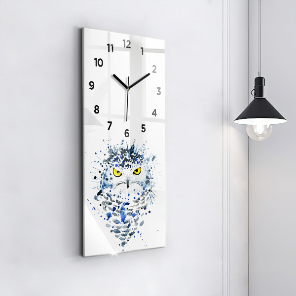 Reloj de cristal vertical Mirada de búho - espejomat.es