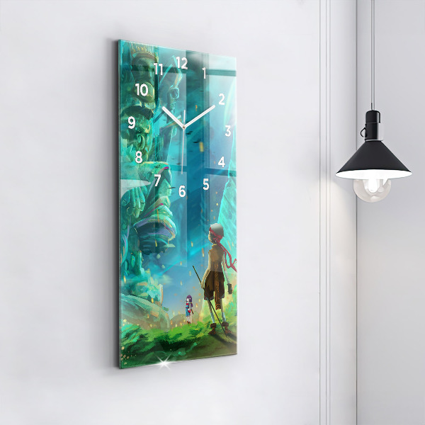 Reloj de cristal vertical Niños en un bosque de cuento - espejomat.es