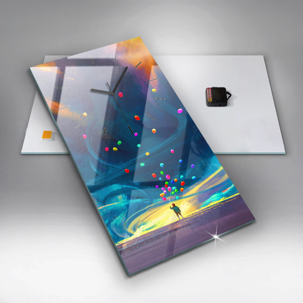 Reloj vertical Niño y globos - espejomat.es