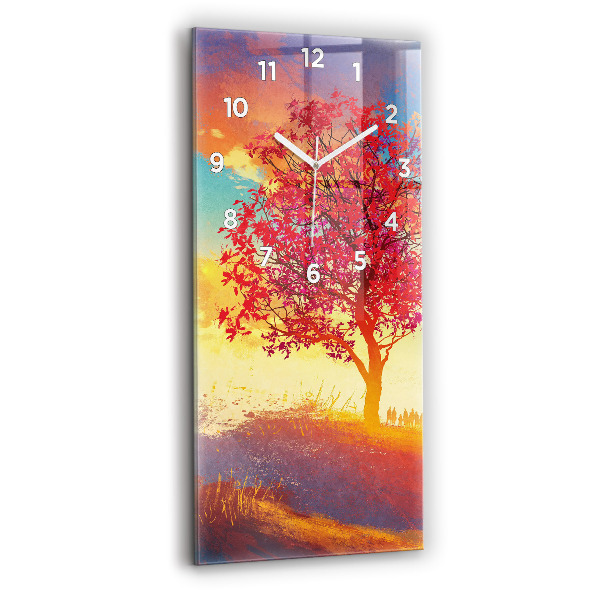 Reloj de cristal vertical Paisaje otoñal - espejomat.es