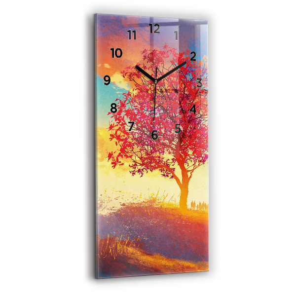 Reloj de cristal vertical Paisaje otoñal - espejomat.es