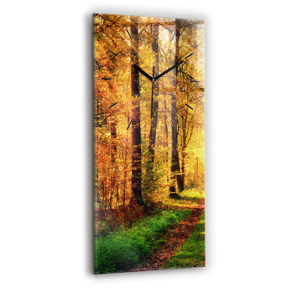 Reloj vertical Paisaje de bosque otoñal - espejomat.es