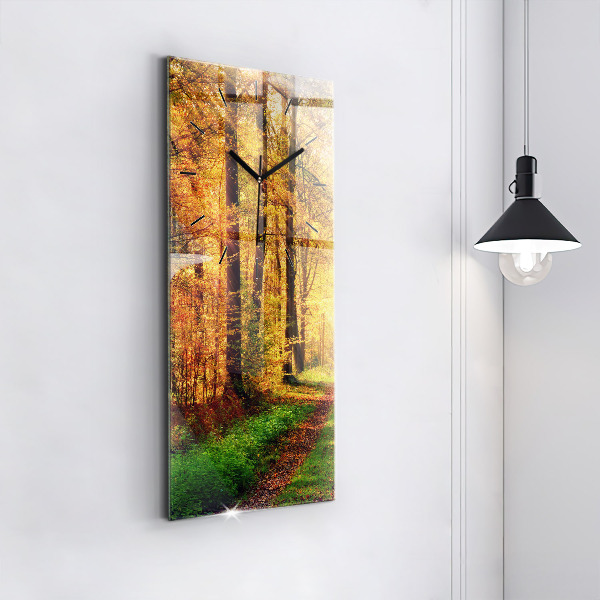 Reloj vertical Paisaje de bosque otoñal - espejomat.es