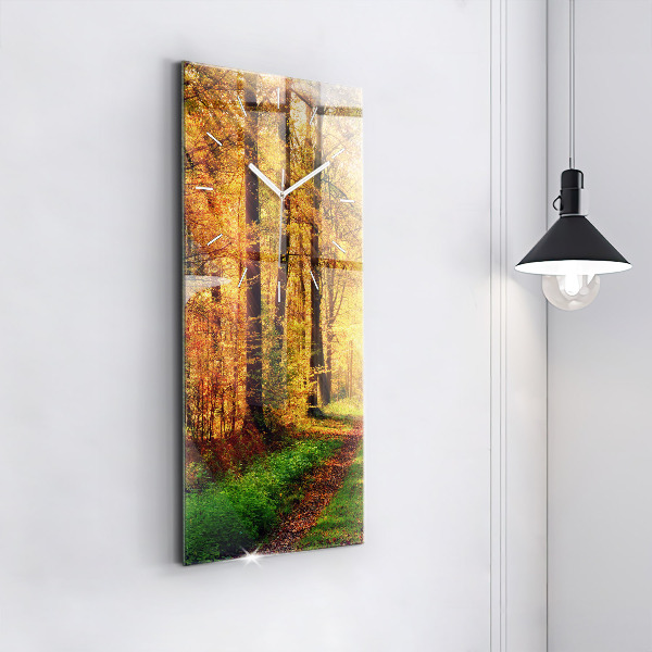 Reloj vertical Paisaje de bosque otoñal - espejomat.es