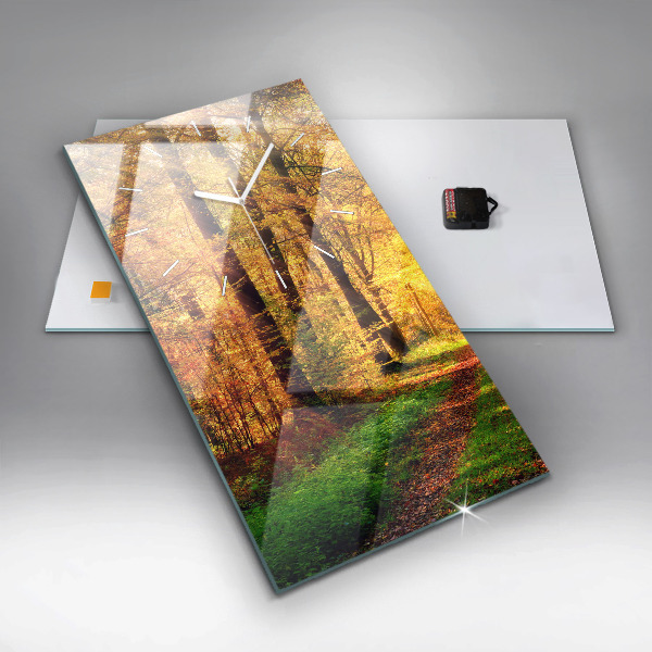 Reloj vertical Paisaje de bosque otoñal - espejomat.es