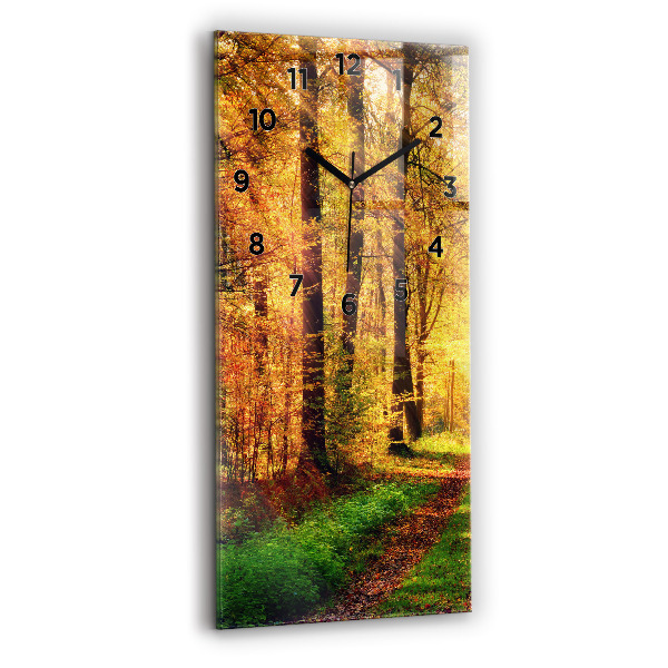 Reloj vertical Paisaje de bosque otoñal - espejomat.es