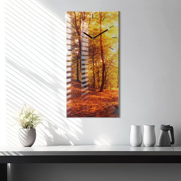 Reloj de vidrio vertical Paisaje forestal al sol - espejomat.es