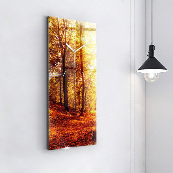 Reloj de vidrio vertical Paisaje forestal al sol - espejomat.es
