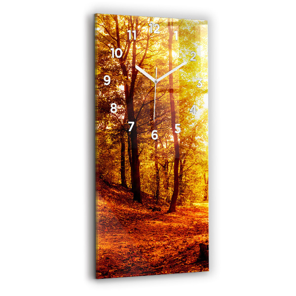 Reloj de vidrio vertical Paisaje forestal al sol - espejomat.es