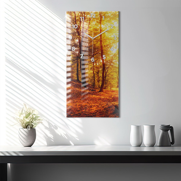 Reloj de vidrio vertical Paisaje forestal al sol - espejomat.es