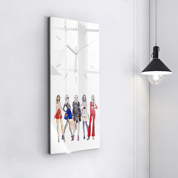 Reloj de vidrio vertical Chicas a la moda - espejomat.es