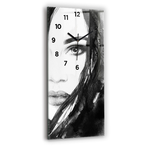 Reloj vertical Retrato de mujer acuarela - espejomat.es
