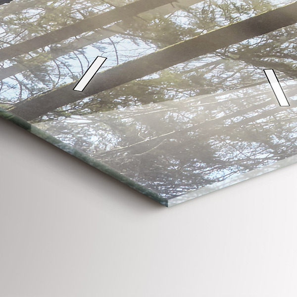 Reloj de cristal vertical Bosque en niebla - espejomat.es