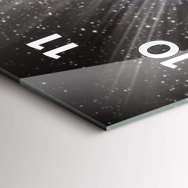 Reloj de cristal vertical Tierra Luna Sol - espejomat.es