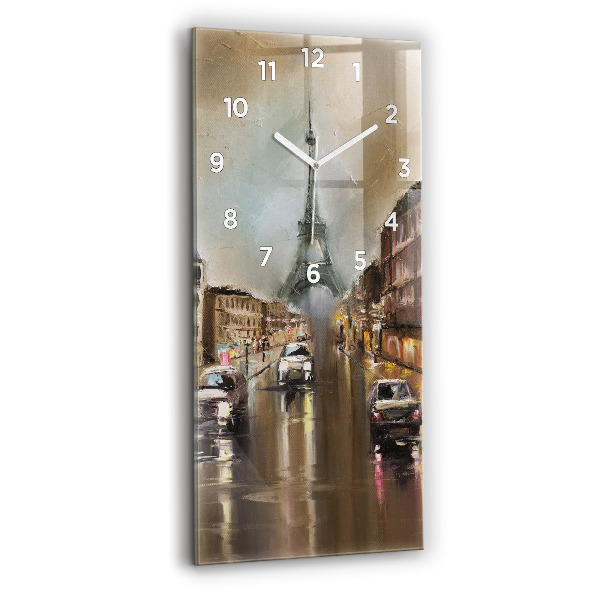 Reloj de cristal vertical Ciudad de París - espejomat.es