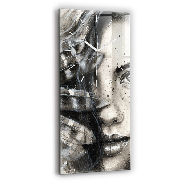 Reloj vertical Retrato pintado - espejomat.es