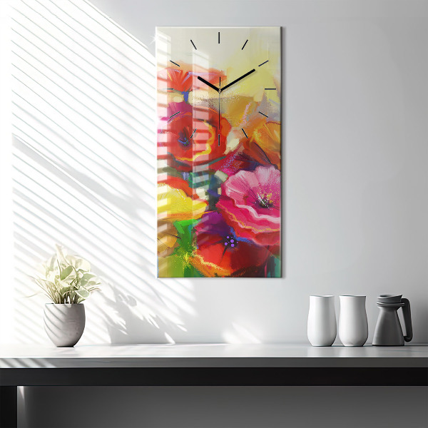 Reloj vertical Amapolas de colores - espejomat.es