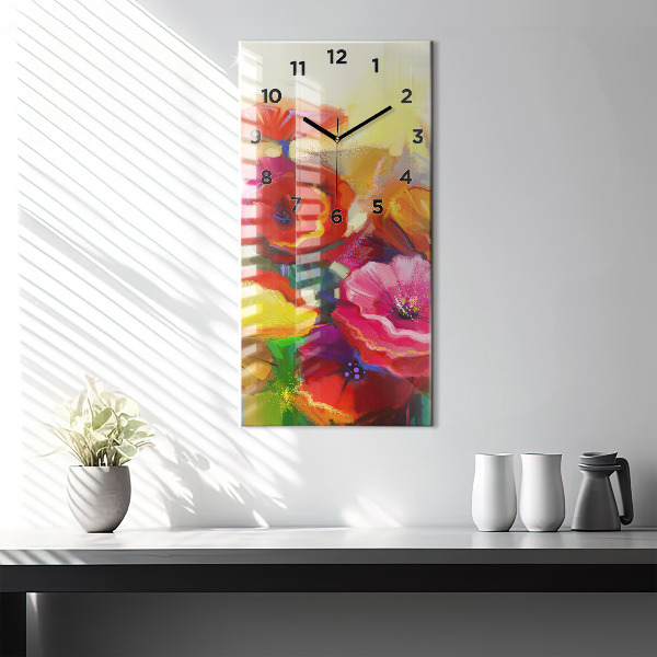 Reloj vertical Amapolas de colores - espejomat.es
