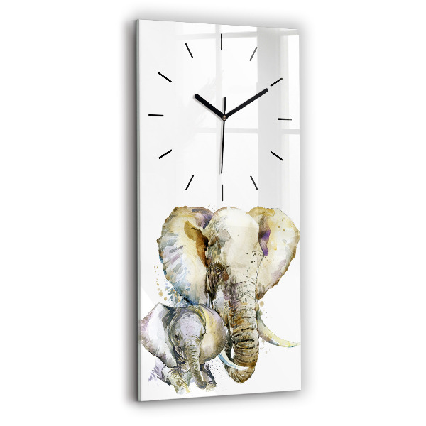 Reloj de vidrio vertical Animales pintados Elefante - espejomat.es