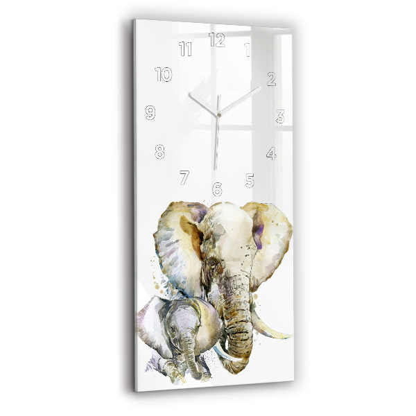 Reloj de vidrio vertical Animales pintados Elefante - espejomat.es