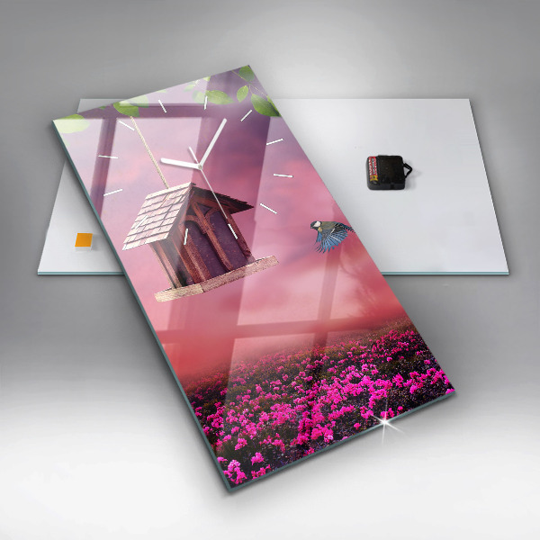 Reloj de cristal vertical Pajarera - espejomat.es