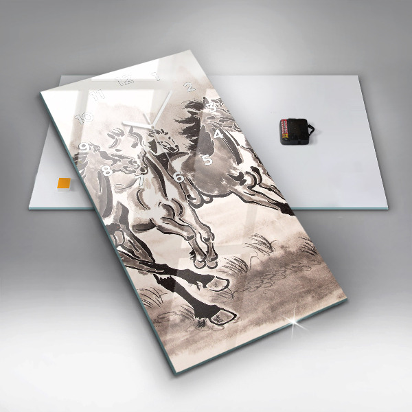 Reloj vertical Caballos al galope - espejomat.es