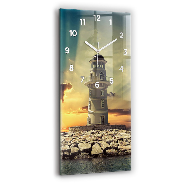 Reloj de cristal vertical Faro en el mar - espejomat.es
