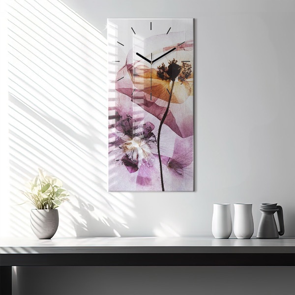 Reloj de cristal vertical Amapolas secas Flores - espejomat.es