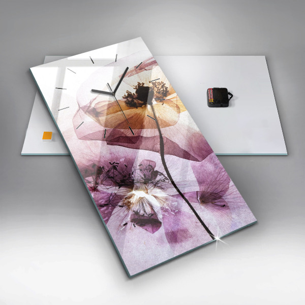 Reloj de cristal vertical Amapolas secas Flores - espejomat.es