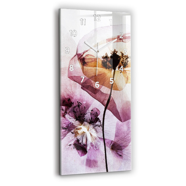 Reloj de cristal vertical Amapolas secas Flores - espejomat.es